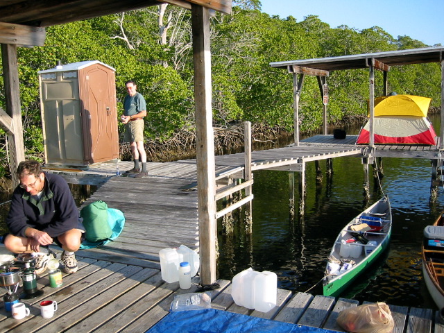 Doug preparing coffee at Oyster Bay