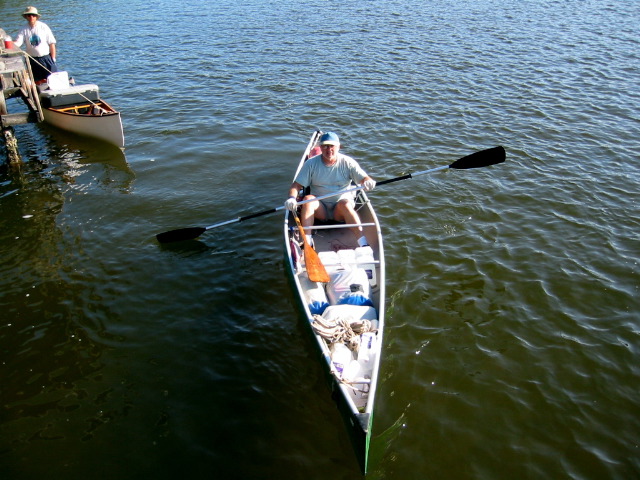 Terry preparing to leave Oyster Bay Chickee.