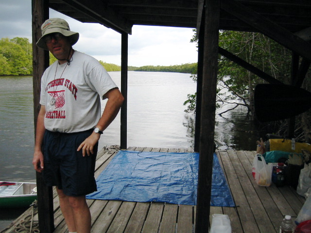 Harney River Chickee setting up camp.