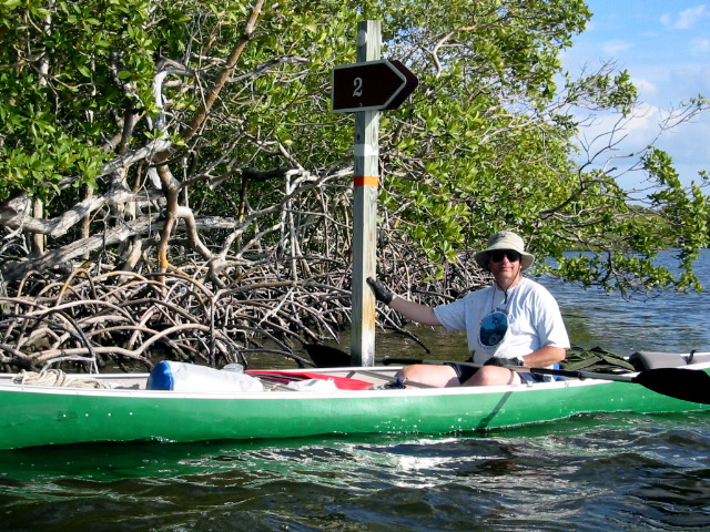 Last (south bound) marker on National Park Service Waterway.