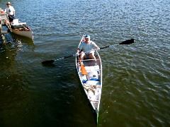 Terry preparing to leave Oyster Bay Chickee.