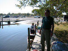 Jim looking towards the boat lift to the Keys at Flamingo.