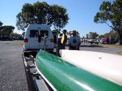 Jim giving instructions for loading the canoes.