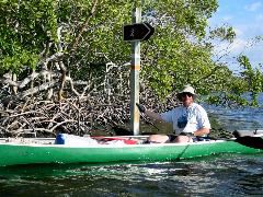 Last (south bound) marker on National Park Service Waterway.